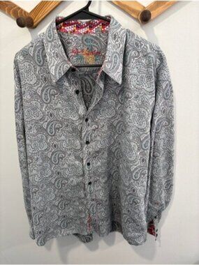 Men’s paisley print button-down shirt by Robert Graham